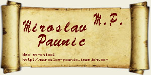 Miroslav Paunić vizit kartica